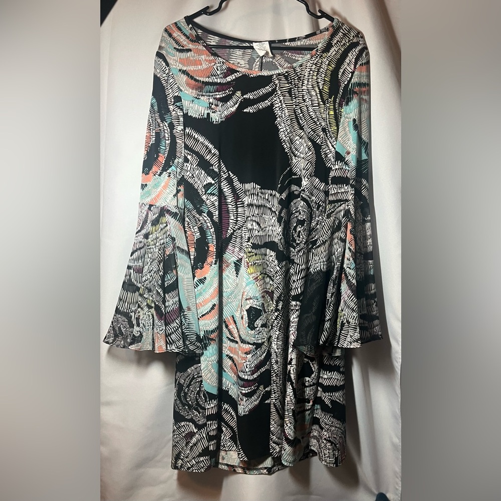 MSK Black, white, Pink Patterned Dress